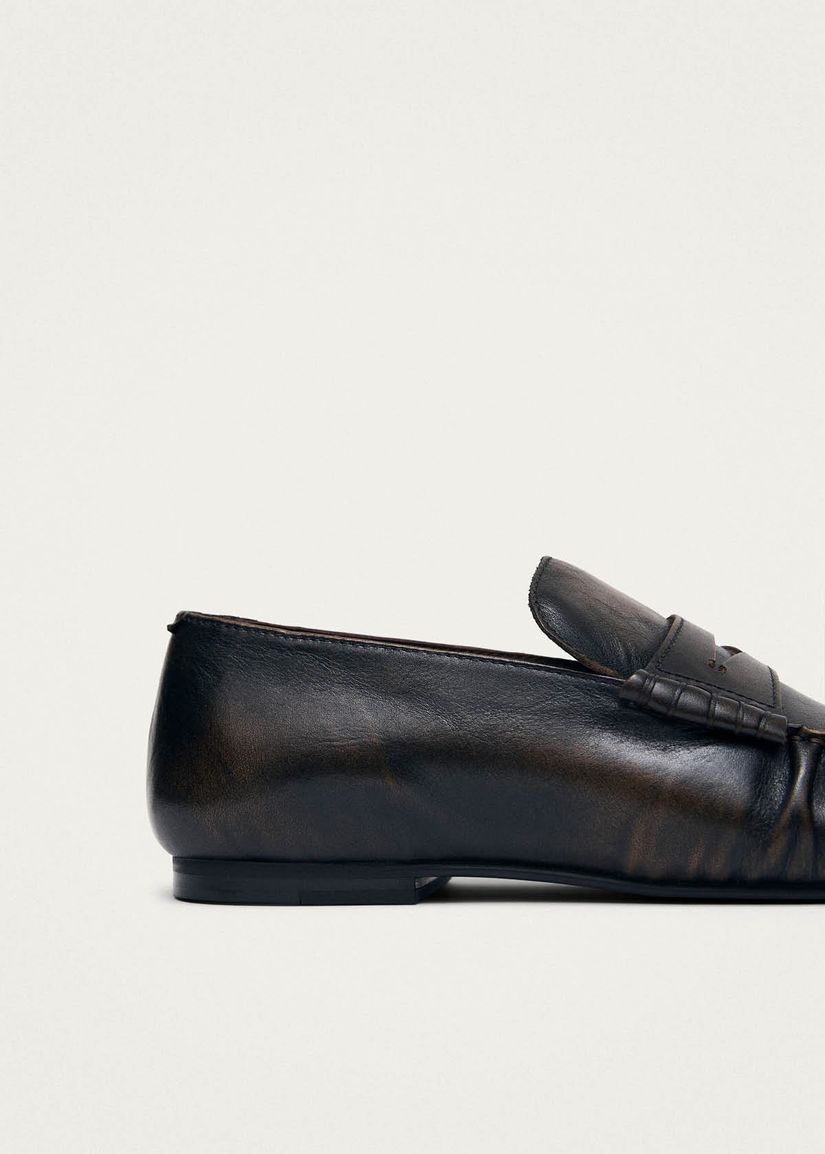 Aven Vintage-Effekt Braun-Leder Loafer