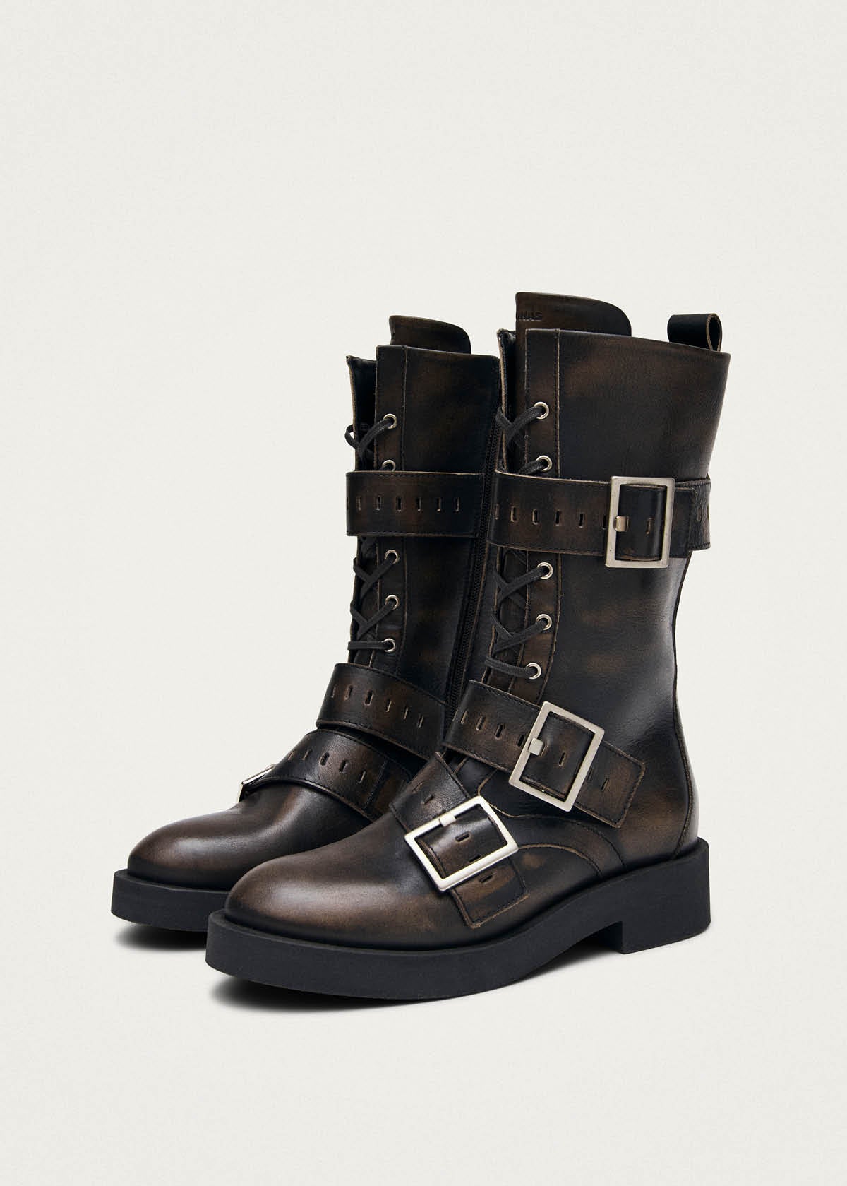 Avril Brushed Brown Leather Ankle Boots