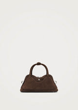 Bolso pequeño Hilma de cuero marrón ante