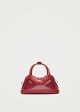 Bolso pequeño Hilma de vinilo rojo con cuero