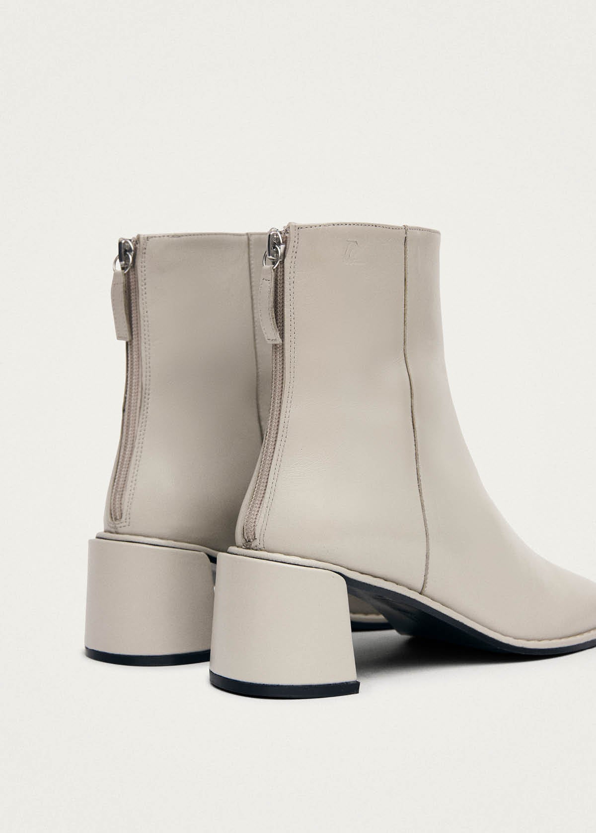 Luc Cream Leather Ankle Boots