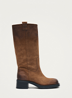 vintage effect suede brown