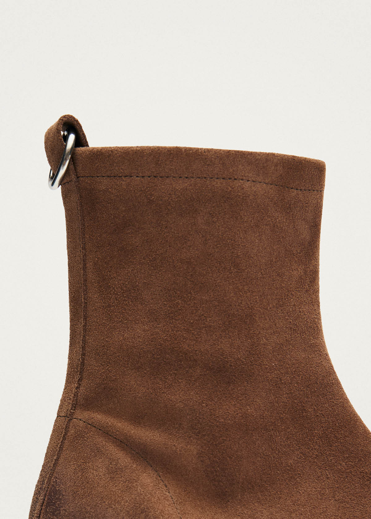 Niam Vintage Effect Suede Cognac Leather Ankle Boots