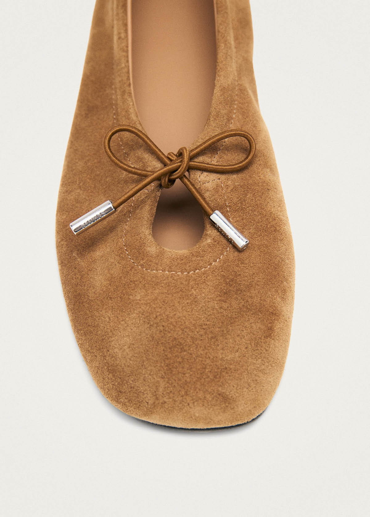 Rosalind Ballerines en Cuir Suédé Tan