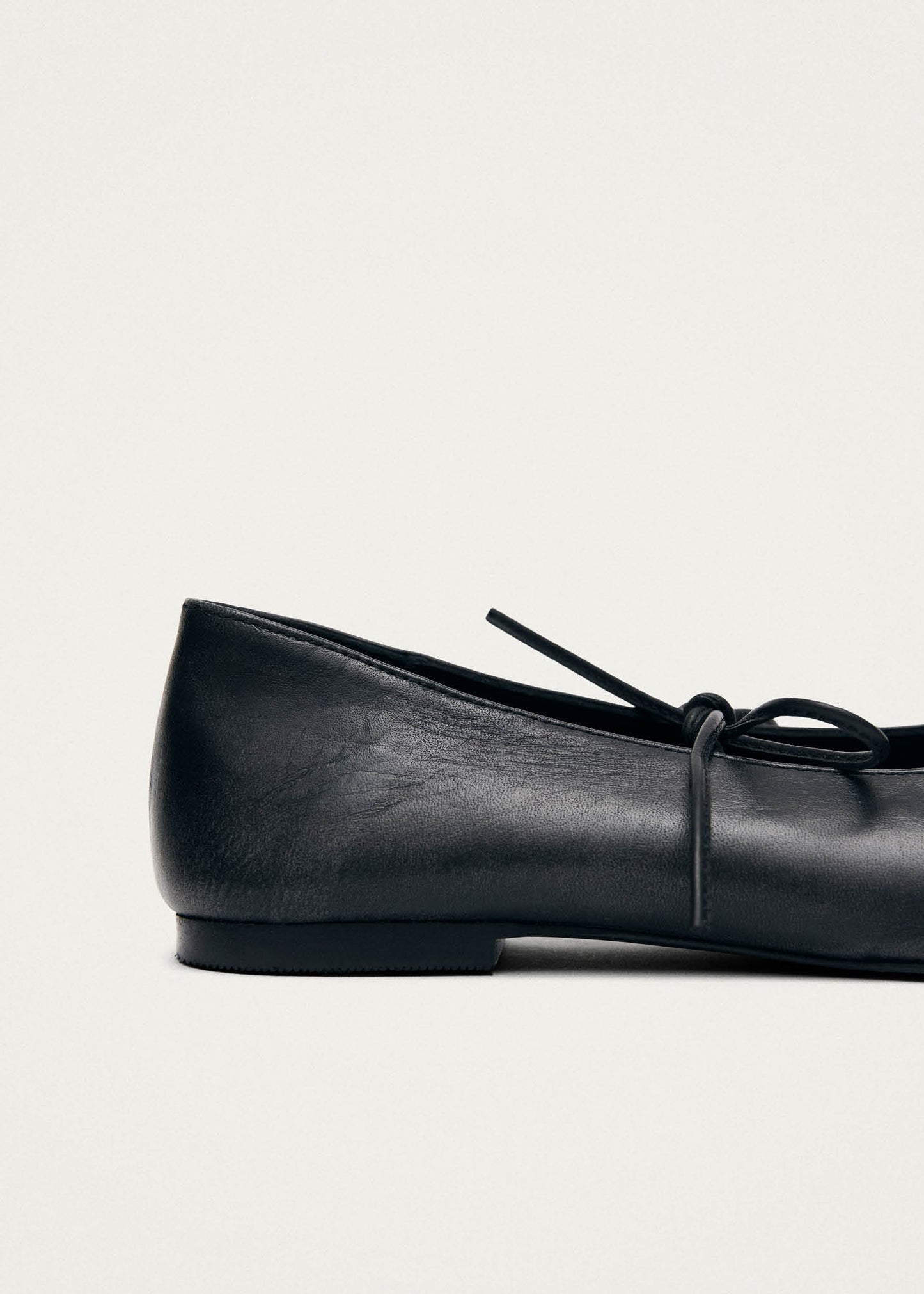 Sway Vintage-Effekt Schwarze Leder Ballerinas