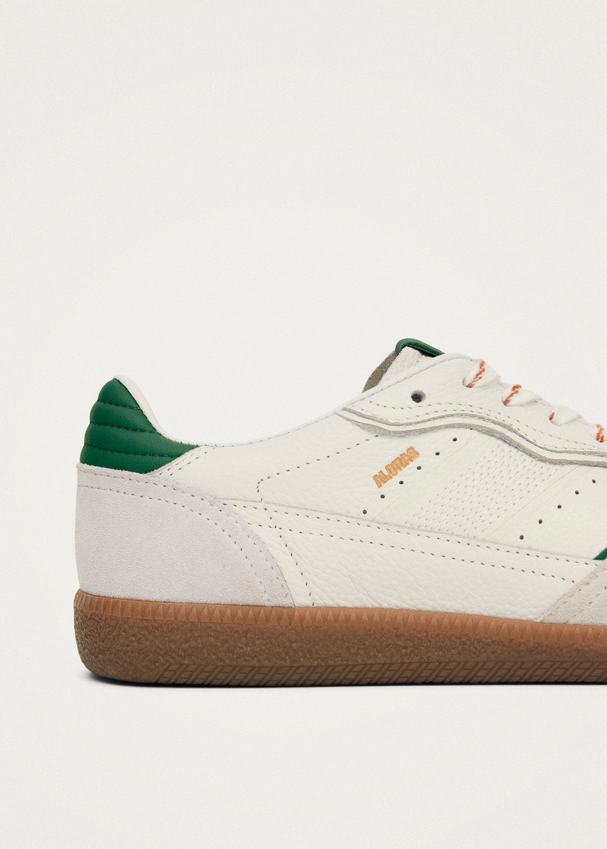 Tb.490 Rife Grain White Grass Green Leather Sneakers