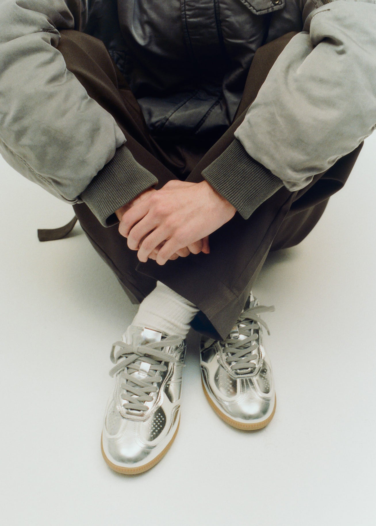 Tb.490 Rife Sneakers in Pelle Argento