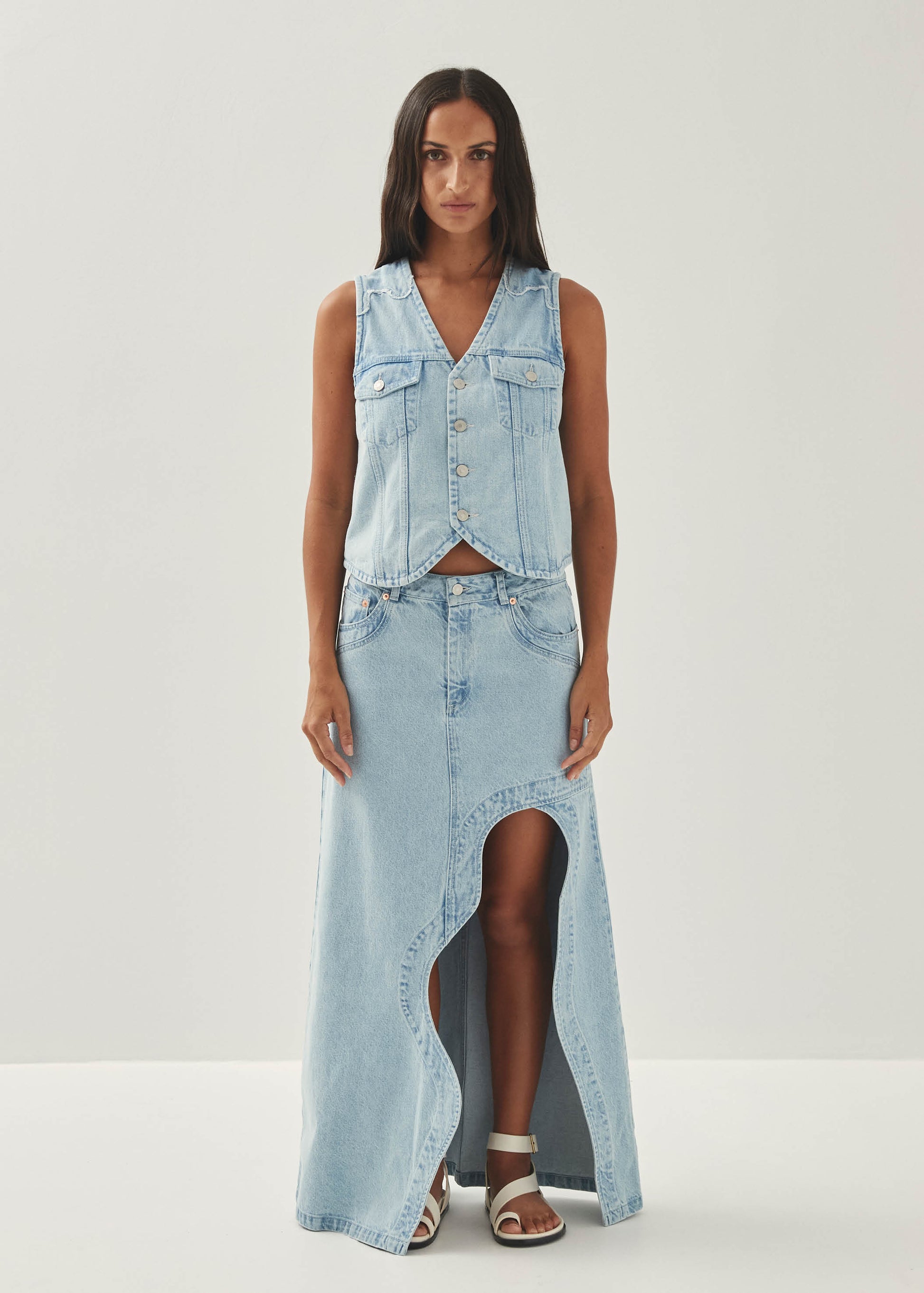 Carmina Hellblaue Jeansrock