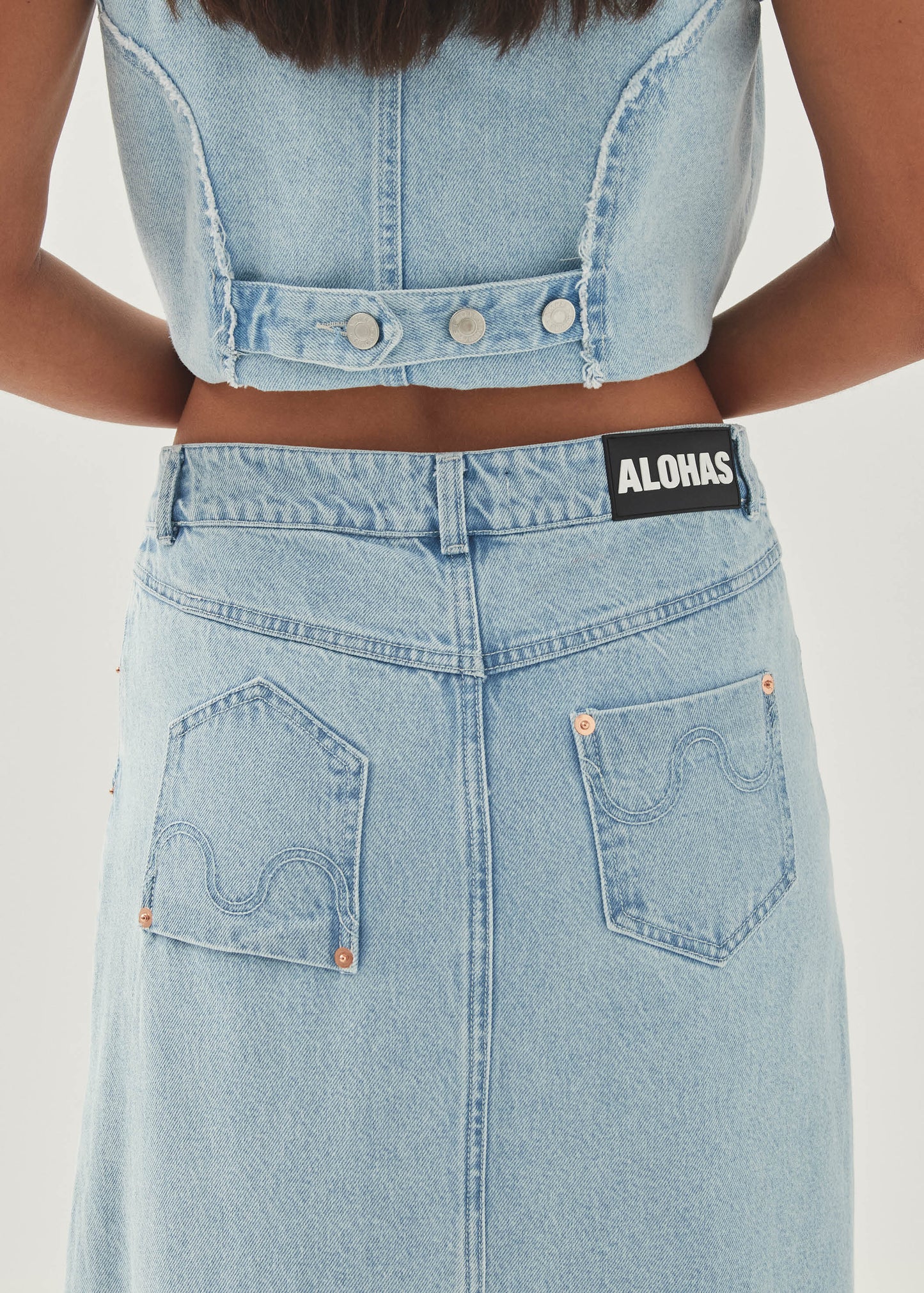 Carmina Light Blue Denim Skirt