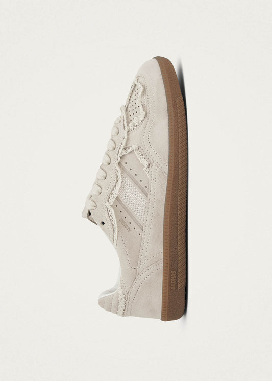 Tb.490 Baskets en Cuir Crème Crochet-image