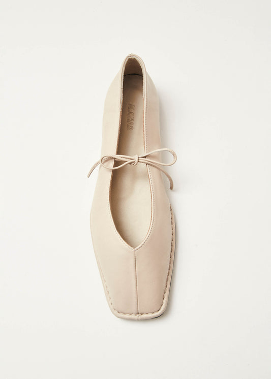 Sway Cream Leather Ballet Flats-image