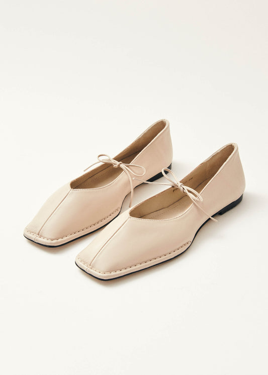 Sway Cream Leather Ballet Flats-image