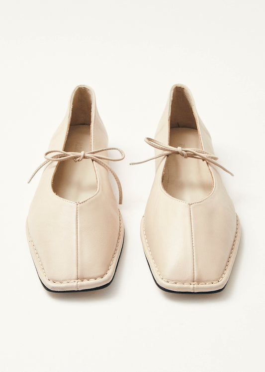 Sway Cream Leather Ballet Flats-image