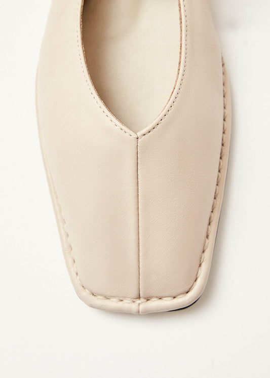 Sway Cream Leather Ballet Flats-image