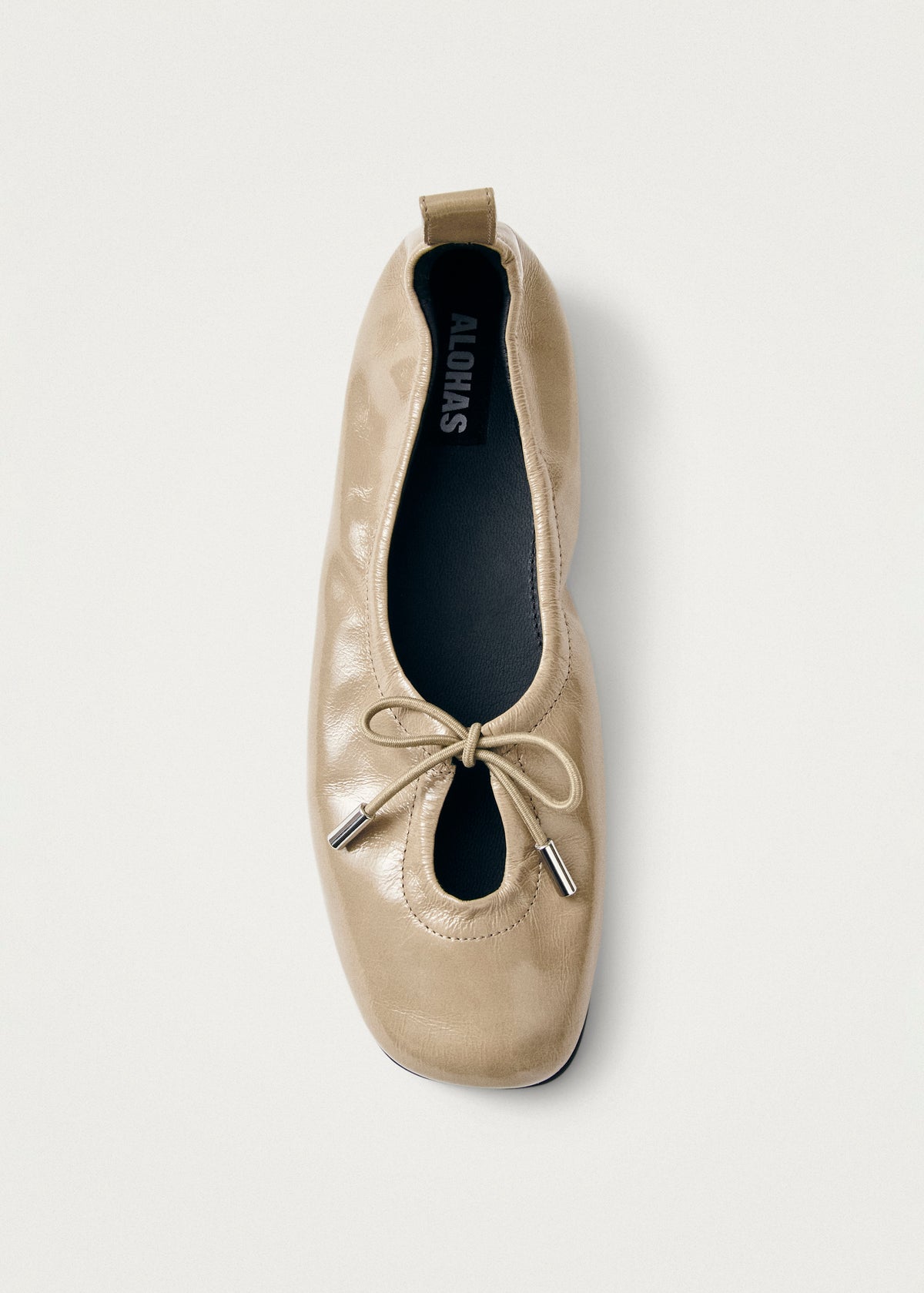Rosalind Patent Bailarinas de Cuero Beige