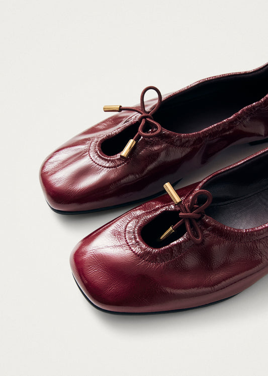 Rosalind Patent Ballerine in Pelle Bordeaux-image