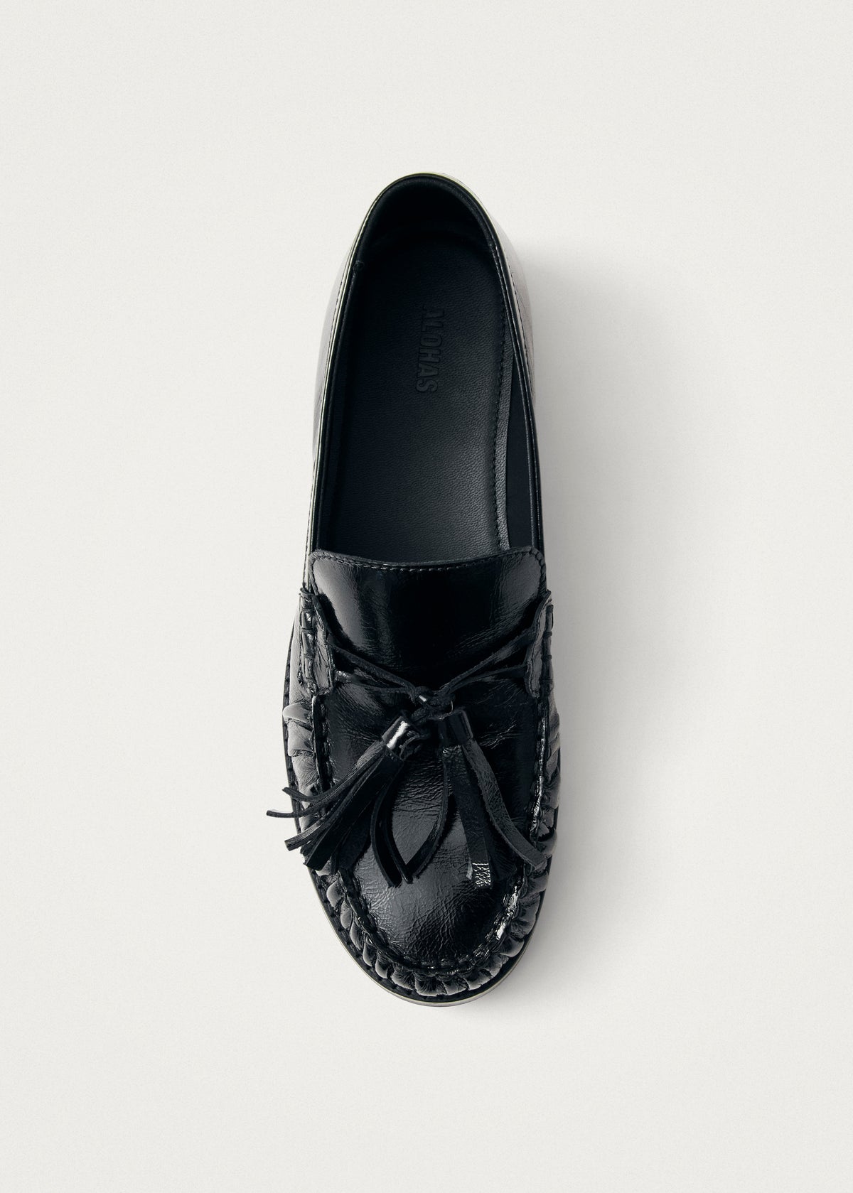Marietta Patent Mocasines de Cuero Negro