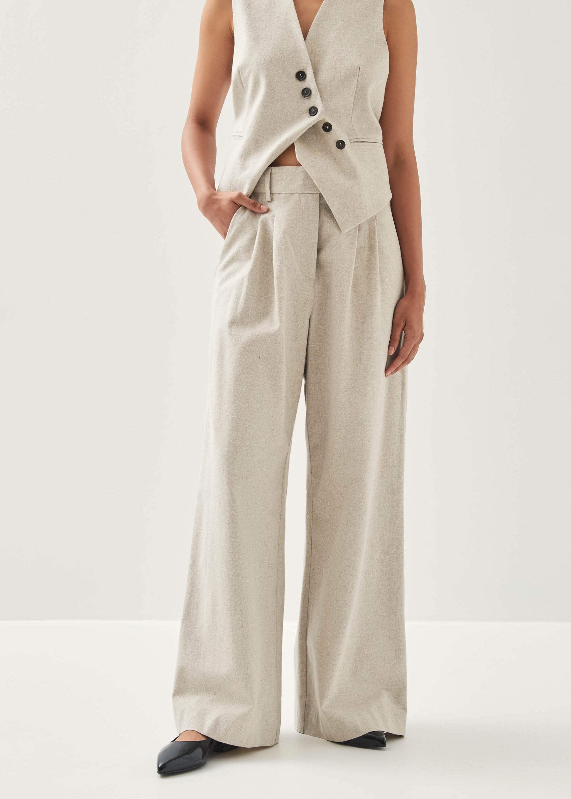 Meran Pantaloni Color Crema