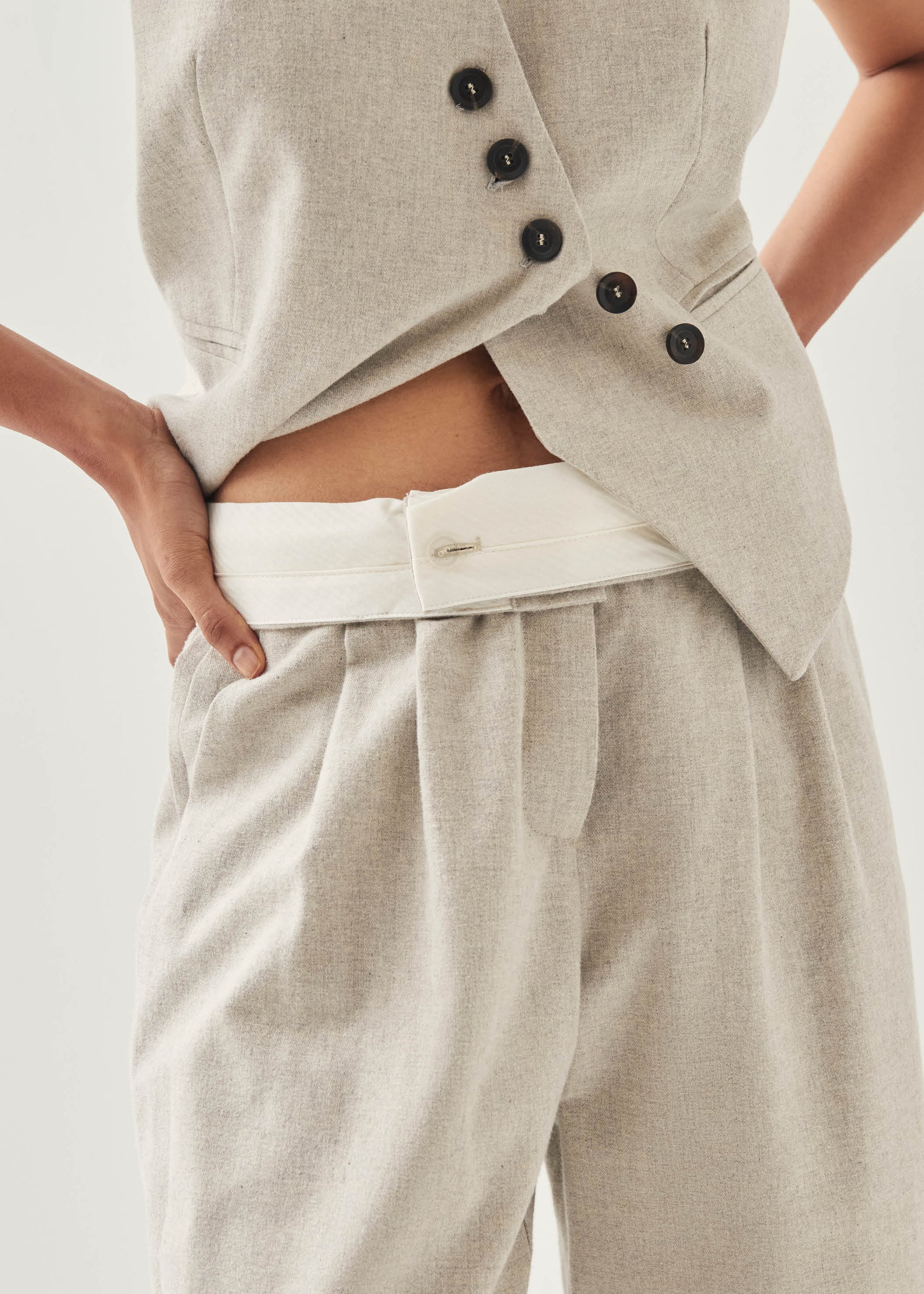 Meran Pantaloni Color Crema