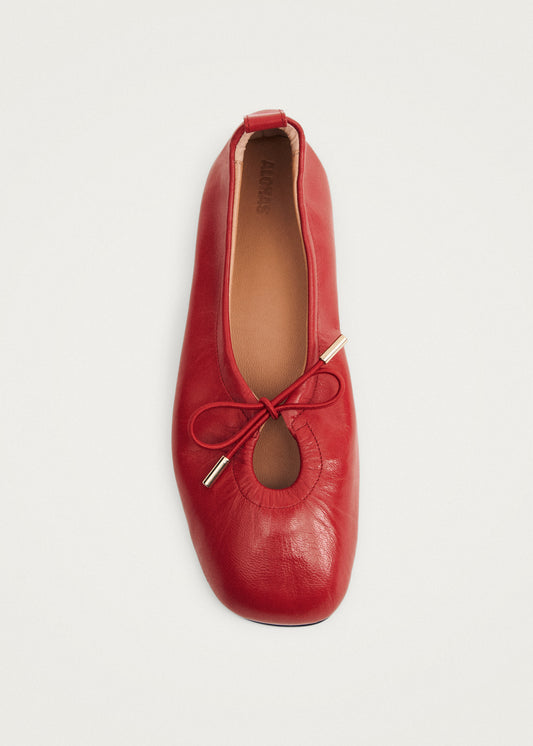 Rosalind Ballerines en Cuir Rouge-image