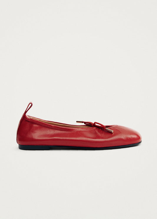 Rosalind Ballerines en Cuir Rouge-image
