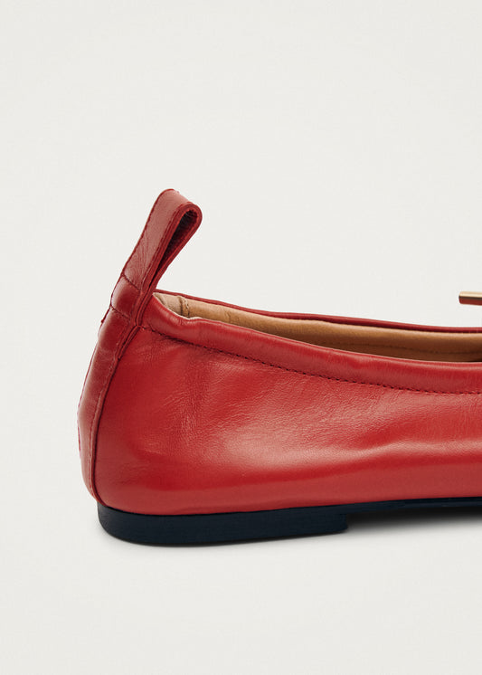 Rosalind Ballerines en Cuir Rouge-image