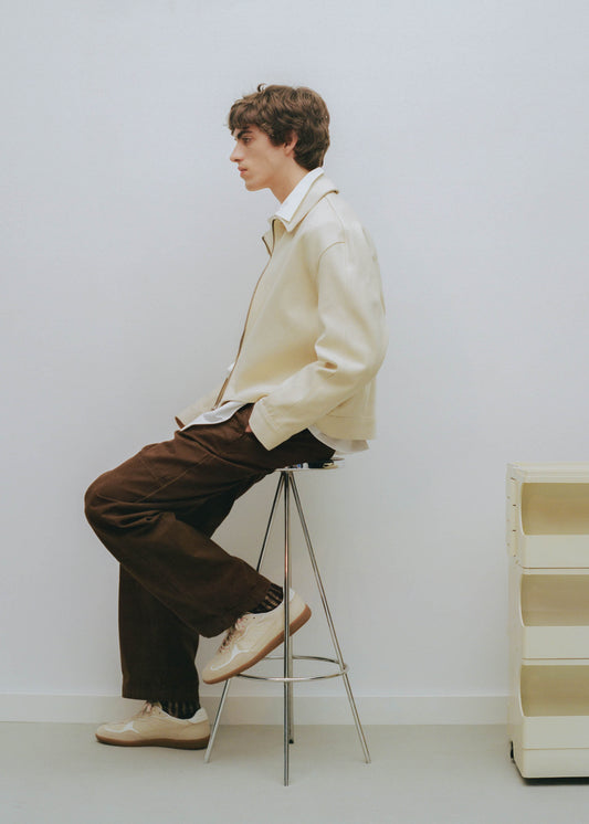 Tb.490 Rife Grain Cream Leather Sneakers-image