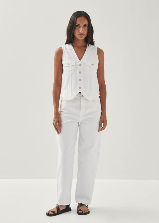 Lorenza Pantaloni in Denim Bianco-image