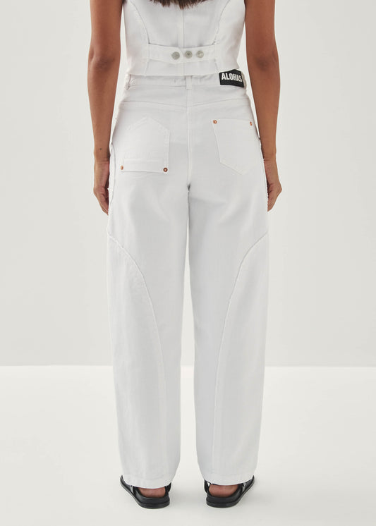 Lorenza Pantaloni in Denim Bianco-image