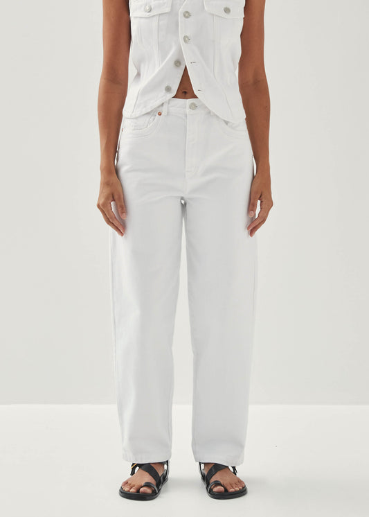 Lorenza Pantaloni in Denim Bianco-image