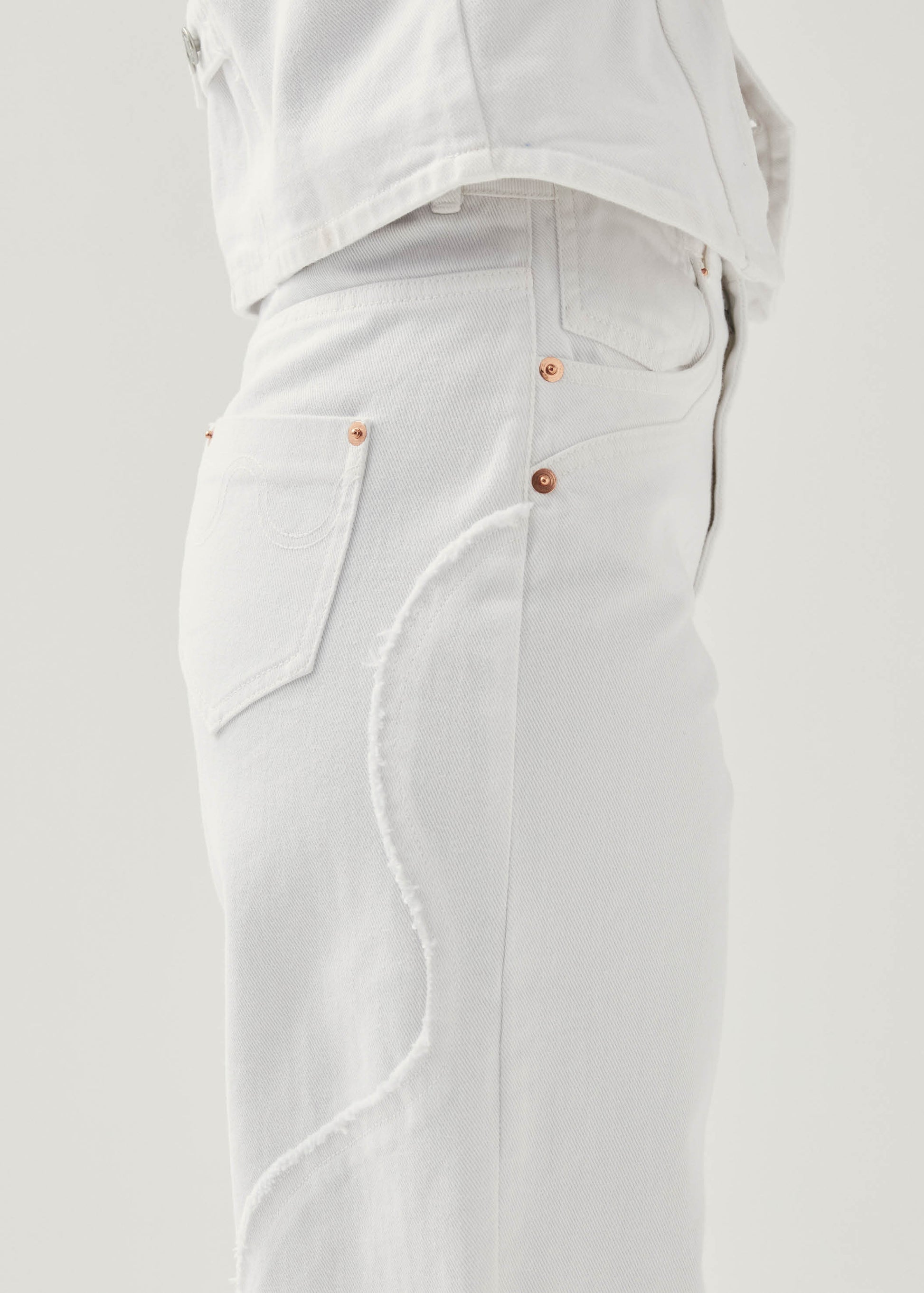 Lorenza Pantalons en Denim Blanc