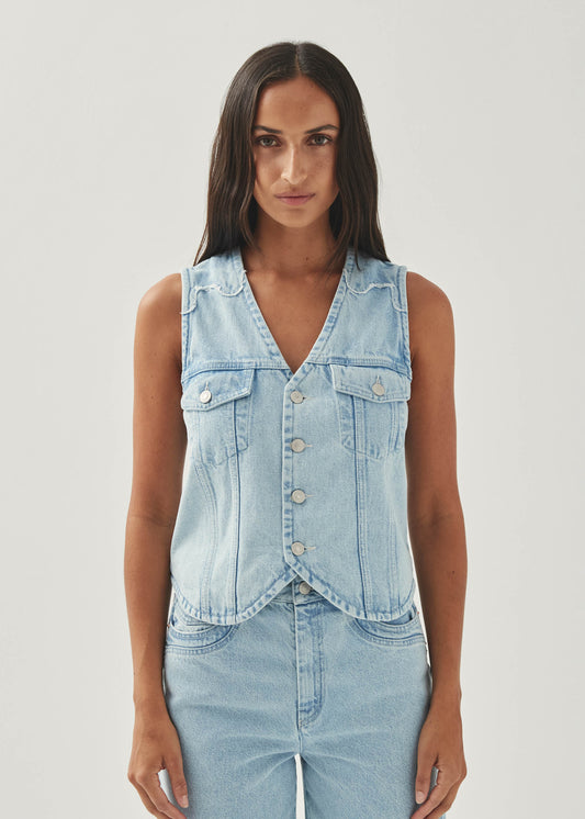 Manuela Gilet in Denim Azzurro-image
