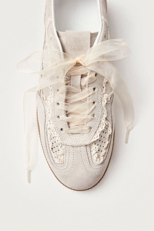 Tb.490 Baskets en Cuir Crème Crochet-image