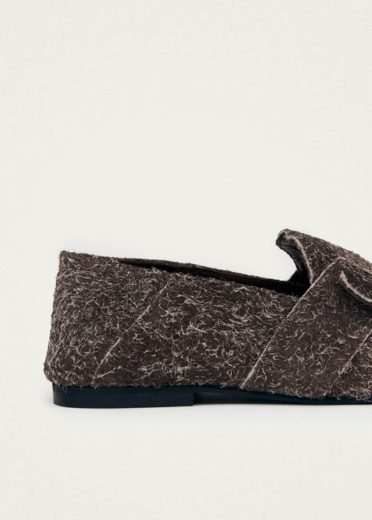 Aeryn Suede Fuzzy Brown Leather Loafers-image