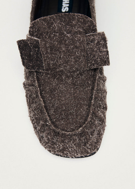 Aeryn Suede Fuzzy Brown Leather Loafers-image