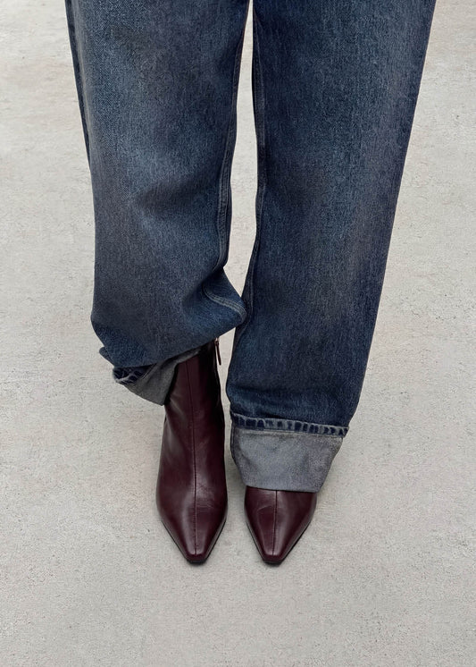 Ambar Rift Bottines en Cuir Bordeaux-image