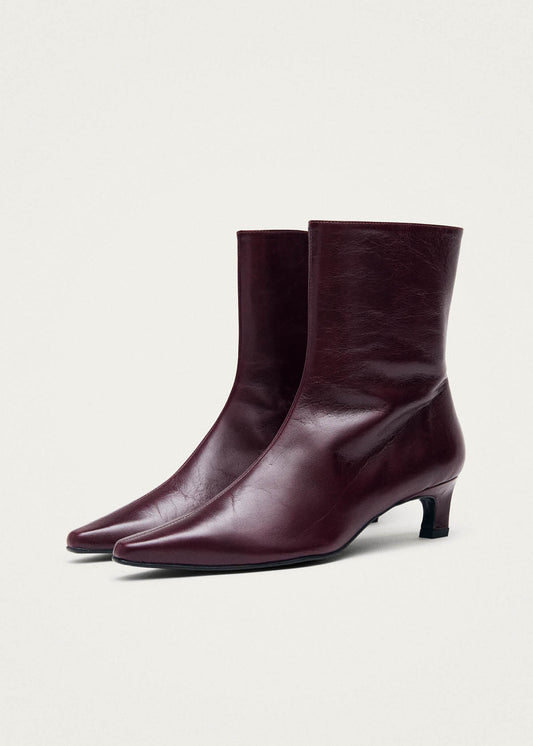 Ambar Rift Bottines en Cuir Bordeaux-image