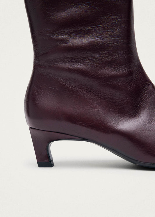 Ambar Rift Bottines en Cuir Bordeaux-image