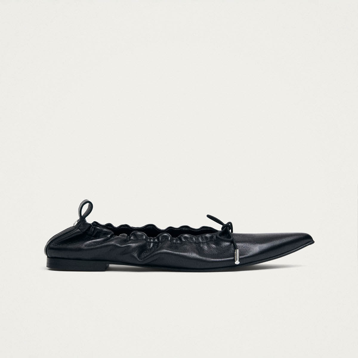 Arden Black Leather Ballet Flats