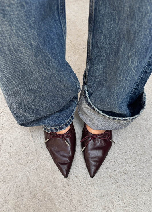 Arden Rift Ballerines en Cuir Bourgogne-image
