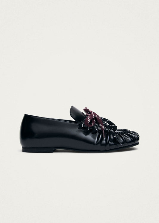 Mocasines Aven Lace de cuero negro-image