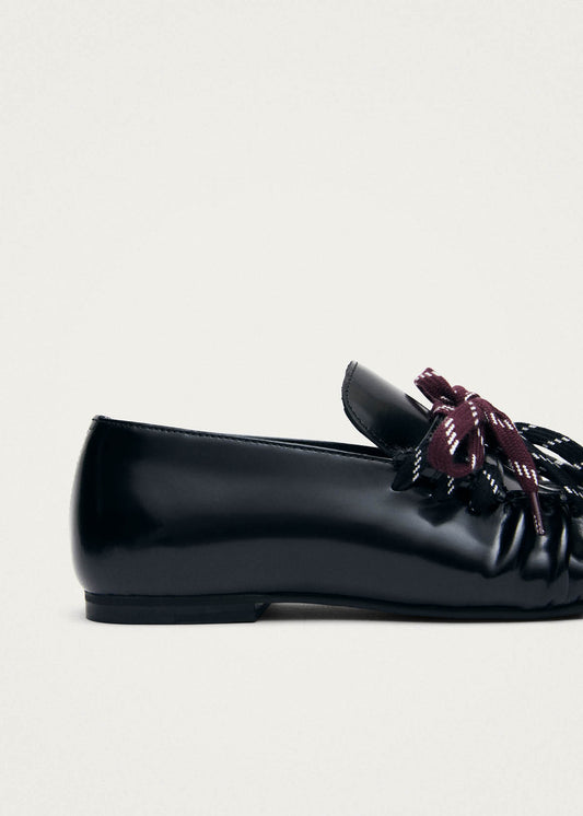 Mocasines Aven Lace de cuero negro-image