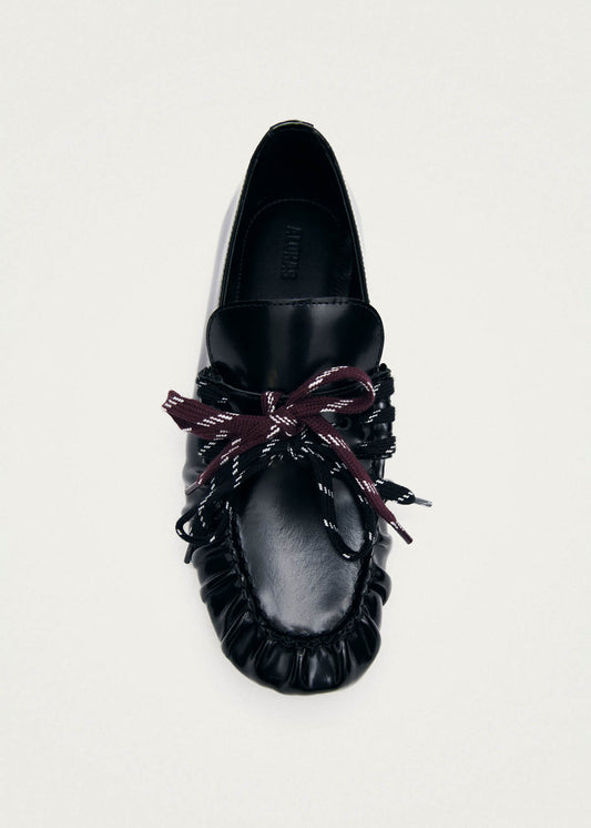 Mocasines Aven Lace de cuero negro-image