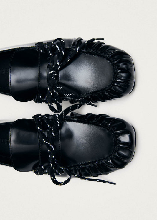 Mocasines Aven Lace de cuero negro-image