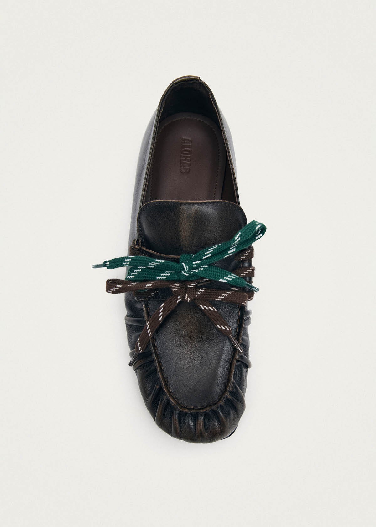 Mocassins en cuir marron effet vintage Aven Lace