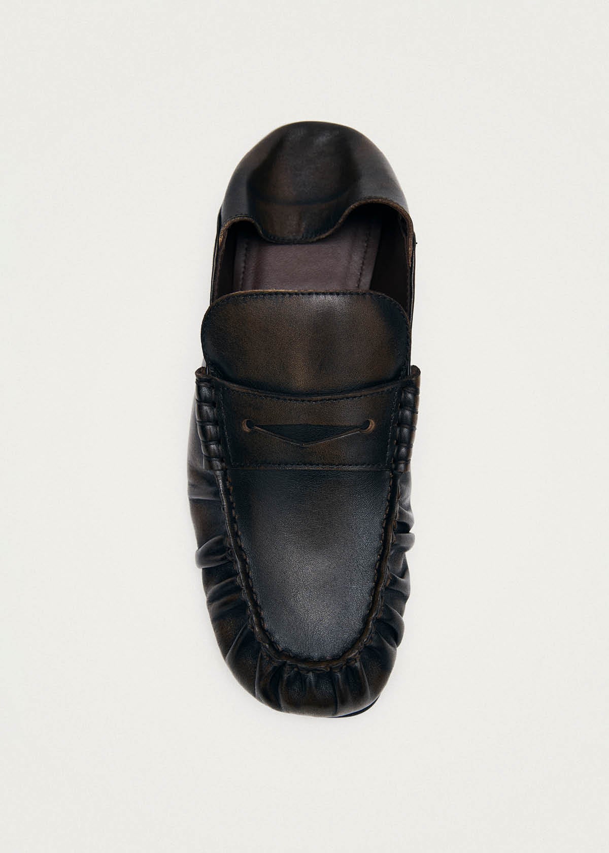 Aven Mule Mocasines de Cuero Marrón Cepillado
