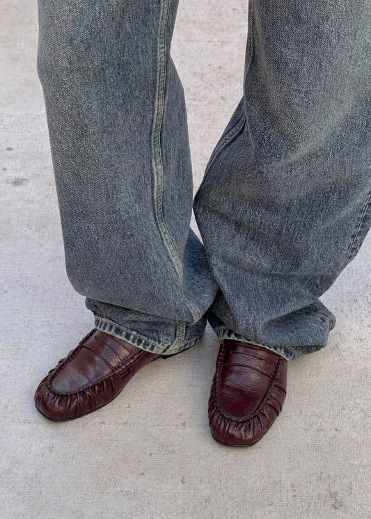 Aven Rift Mocassins en Cuir Bordeaux-image