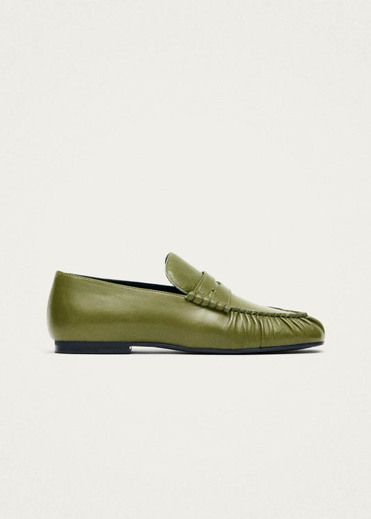 Mocassins en cuir vert Aven Rift