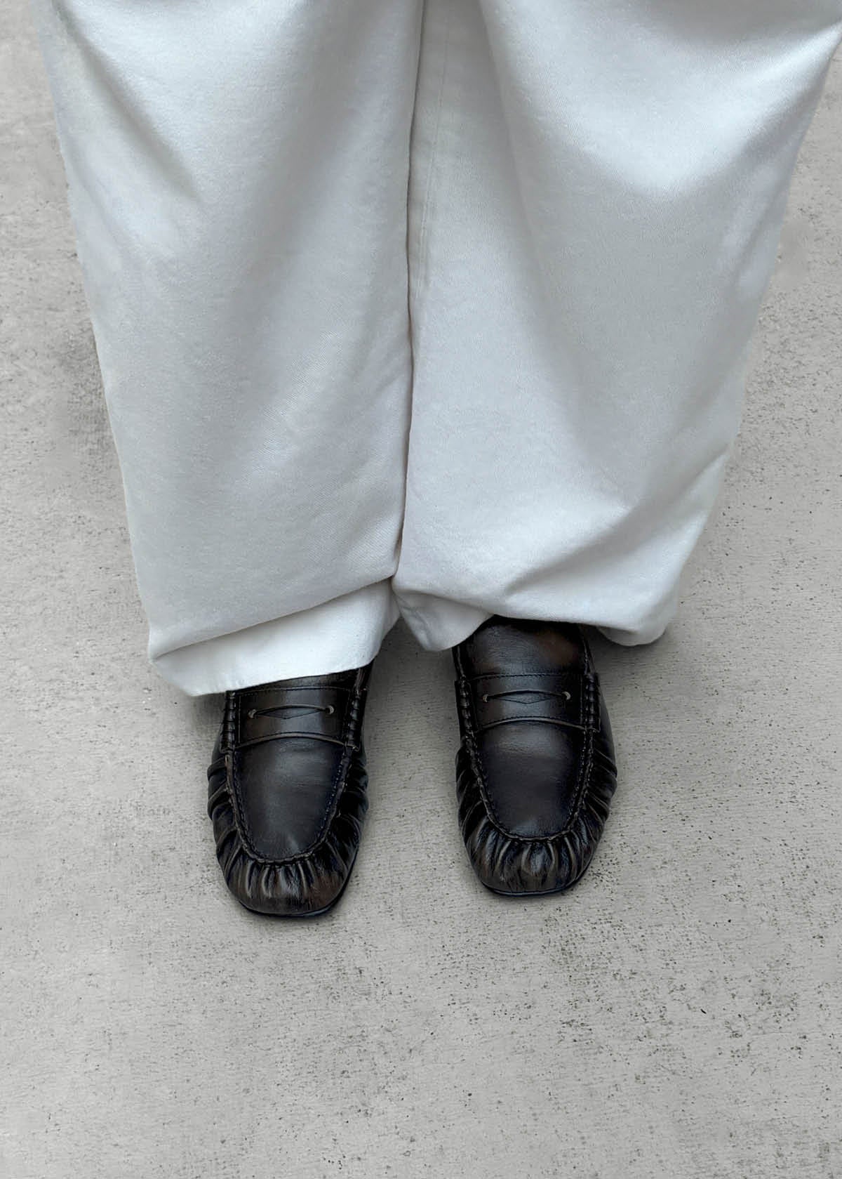 Aven Vintage-Effekt Braun-Leder Loafer