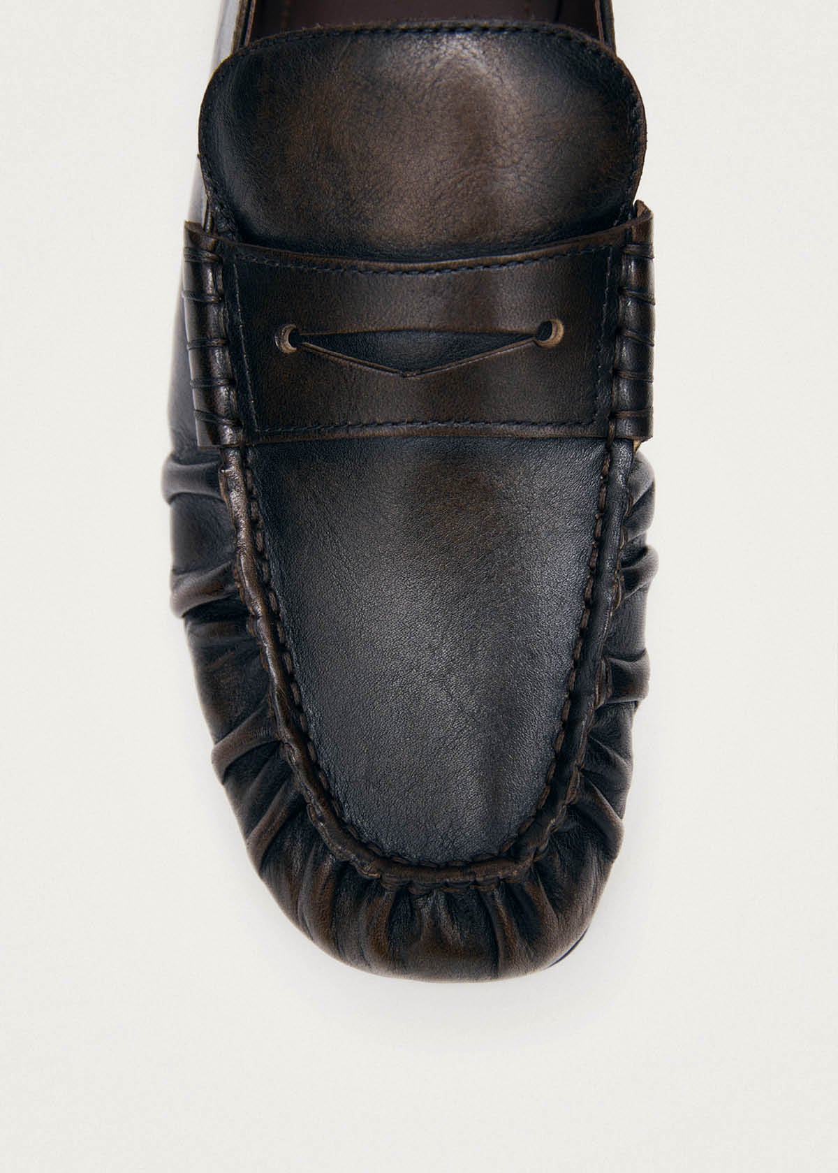 Aven Vintage-Effekt Braun-Leder Loafer